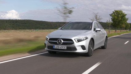 Mercedes-Benz A 250 e Sedan in iridium silver Driving in the country