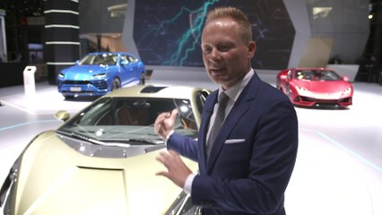 Mitja Borkert, Head of Centro Stile, presents the new Lamborghini Sián FKP 37