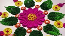 Beautiful flowers rangoli design 3