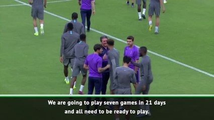 Скачать видео: Pochettino challenges Tottenham players ahead of busy month