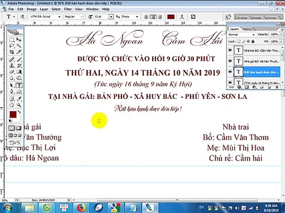 Thiếp Kế Thiệp Mời Cưới bằng phần mềm Photoshop