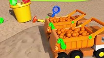 Learn Colors with Street Vehicle Outdoor Sand Playground and Toy Truck Finger Family Song for Kids