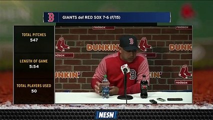 Red Sox Manager Alex Cora On Team's Extra Inning Approach Vs. Giants