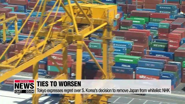 Tokyo expresses regret over S. Korea's decision to remove Japan from trade whitelist: NHK