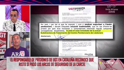 UGT le dice en la cara a Risto Mejide que tuvo trato de favor en la cárcel de Lladoners