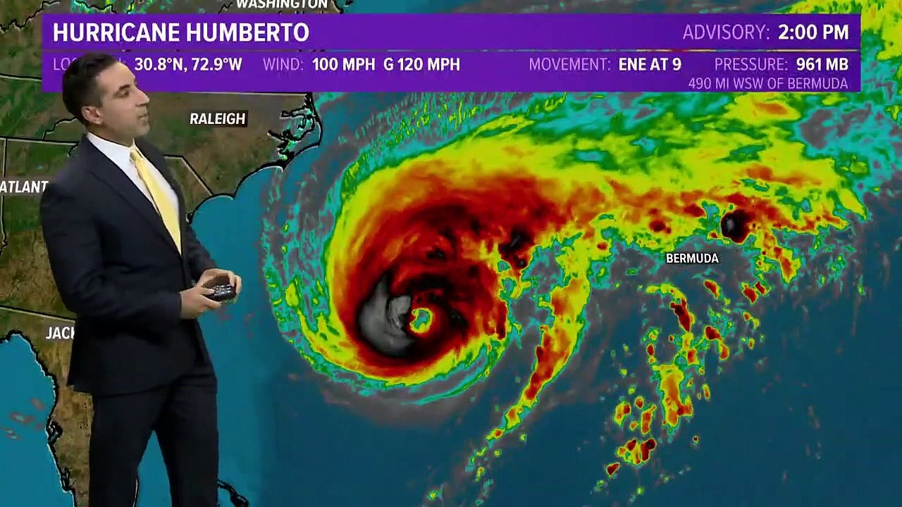 L'ouragan Humberto est devenu hier soir un ouragan "majeur" avec des vents à 185 KM/H, et se rapproche des Bermudes
