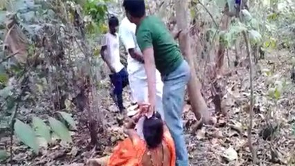 காப்பு காட்டுக்குள் காதலனுடன் இருந்த பெண்ணை நாசம் செய்த கும்பல்