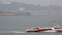 Haze from Indonesian forest fire disrupts maritime traffic