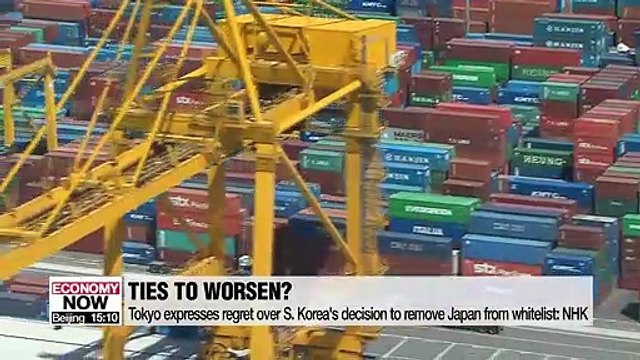 Tokyo expresses regret over S. Korea's decision to remove Japan from trade whitelist: NHK