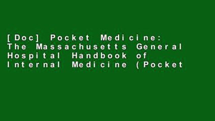 [Doc] Pocket Medicine: The Massachusetts General Hospital Handbook of Internal Medicine (Pocket