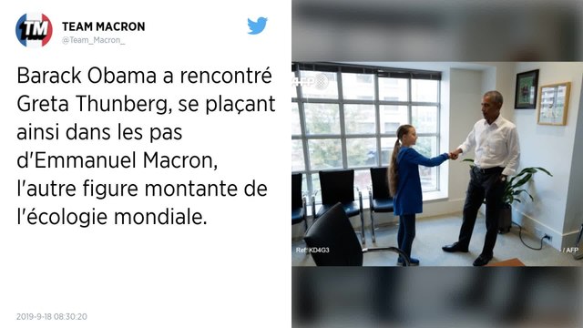 Greta Thunberg rencontre Barack Obama à Washington