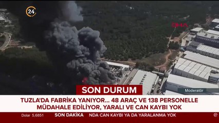 Tuzla'da fabrika yanıyor: 48 araç ve 138 personelle müdahale ediliyor