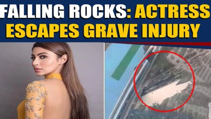 Mouni Roy's car damaged by falling rock at Mumbai metro site, video viral |OneIndia News