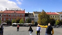 Cluj- Napoca, Plata Unirii, punto di ritrovo per i tifosi della Lazio
