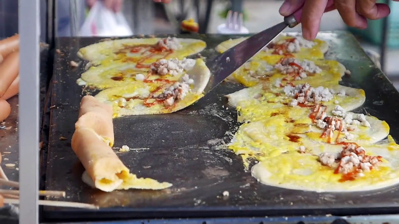Thai Bangkok Snacks Street Food - Hot Dog Egg Cheese Snack Set
