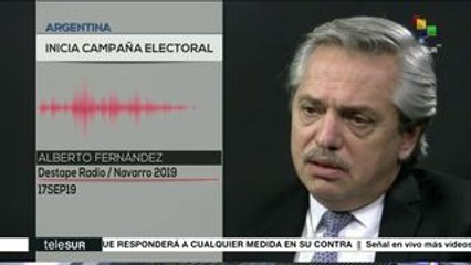Candidato presidencial Alberto Fernández pide a votantes apoyo masivo