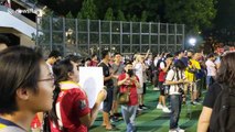 Hong Kong soccer fans sing 'You'll Never Walk Alone' in support of pro-democracy protesters