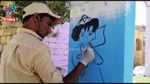 رسام السعادة.. طالب يرسم واجهات المنازل والمدارس بالفيوم
