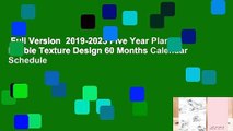 Full Version  2019-2023 Five Year Planner: Marble Texture Design 60 Months Calendar Schedule