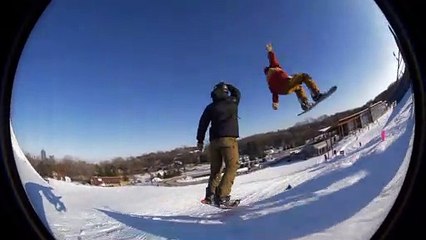 The Best High Five You've Ever Seen on a Snowboard in 7 Seconds