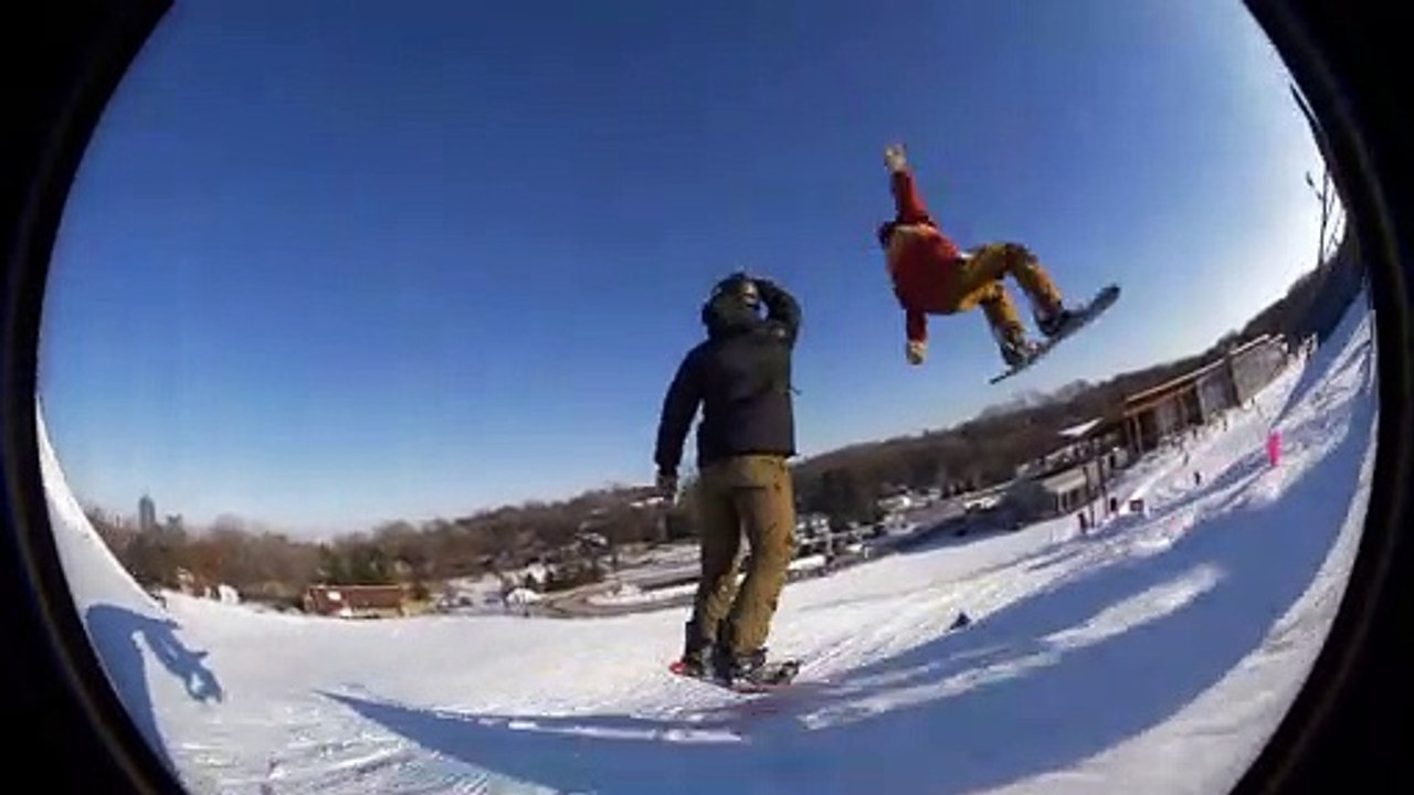 The Best High Five You've Ever Seen on a Snowboard in 7 Seconds