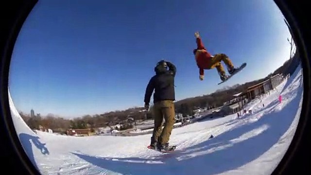 The Best High Five You've Ever Seen on a Snowboard in 7 Seconds