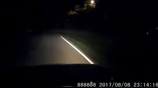 Scary Ghost Woman with a knife on the road at night caught on dash cam