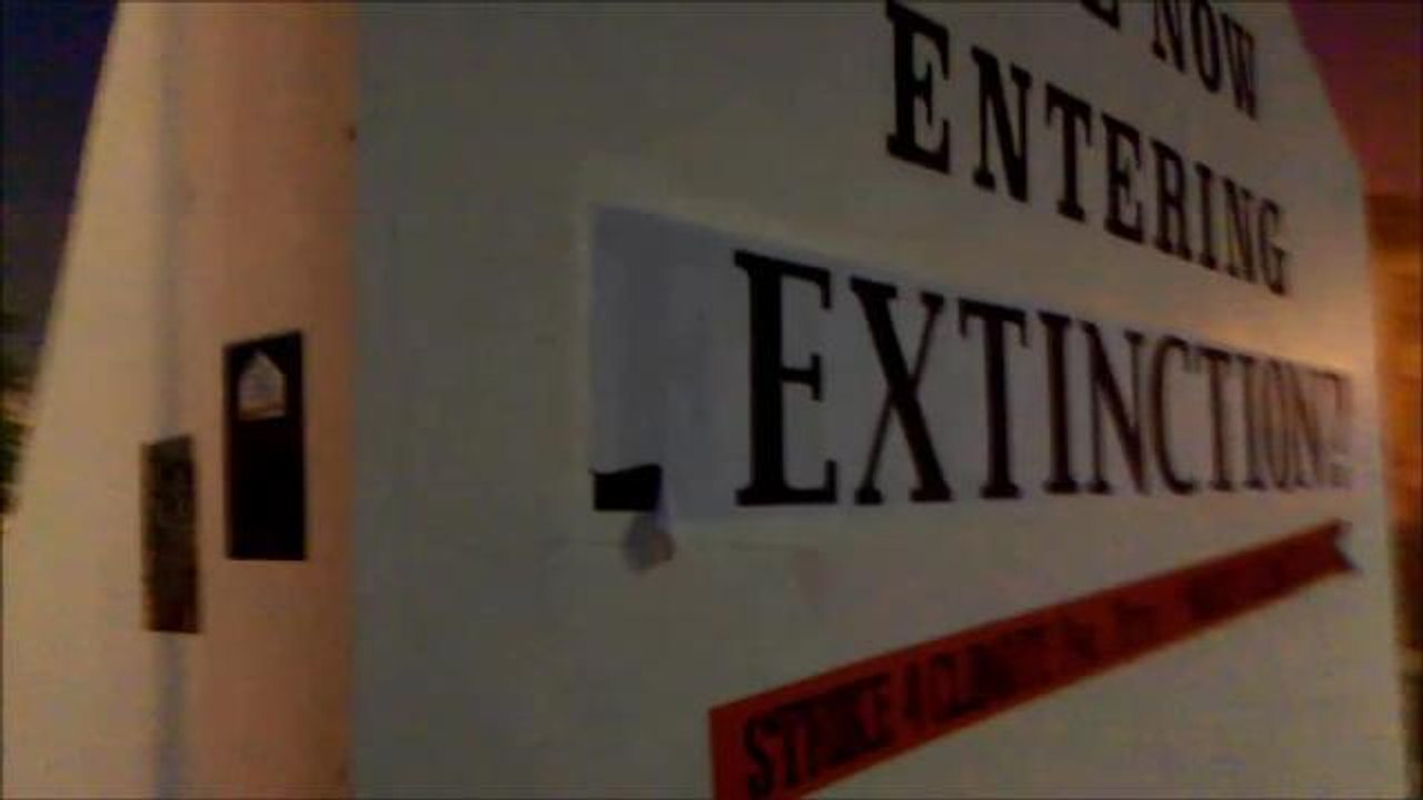 Apocalyptic Climate Change message on Free Derry Corner