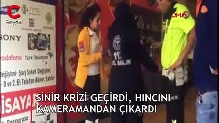 Sinir krizi geçirdi! Kameramana hakaretler yağdırdı