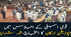 Opposition members protest and disruption in National Assembly meeting