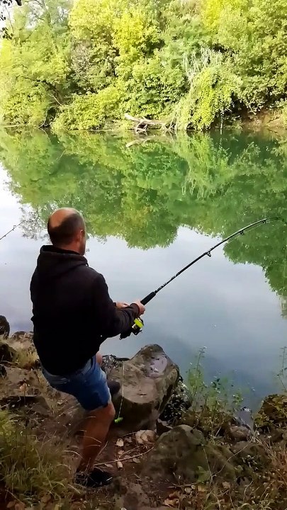 La pêche d'un énorme silure dans l'Hérault - sept 2019