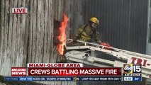 Crews battling massive fire in Miami-Globe area