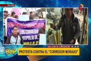 SJL: vecinos protestan por falta de buses de Corredor Morado