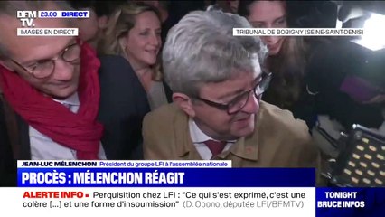 Procès: "Tout sort abîmé d'une pantalonnade pareille" a réagi Jean-Luc Mélenchon à la sortie de son audience