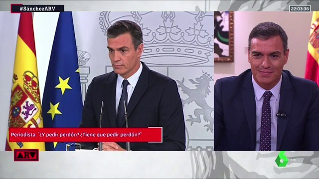 Sánchez se ríe cuando Ferreras le recuerda la pregunta sobre su dimisión y responde que no la entendí