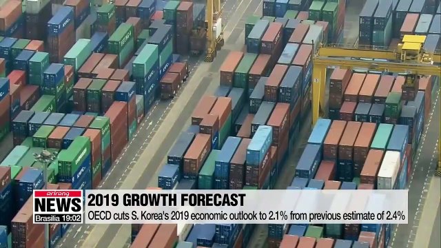 OECD cuts S. Korea's 2019 economic outlook to 2.1% from previous estimate of 2.4%