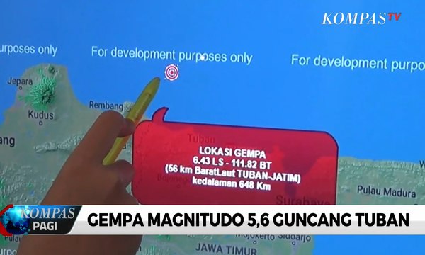 Gempa Magnitudo 5,6 Guncang Tuban, Terasa hingga Bali