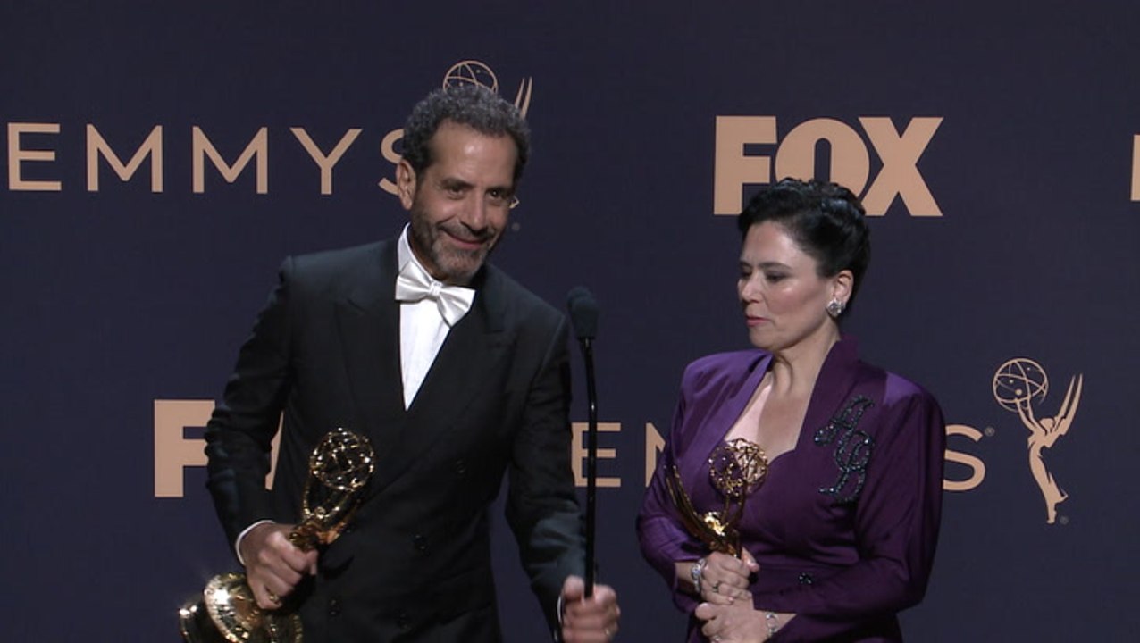 Tony Shalhoub And Alex Borstein | Backstage at the Emmys