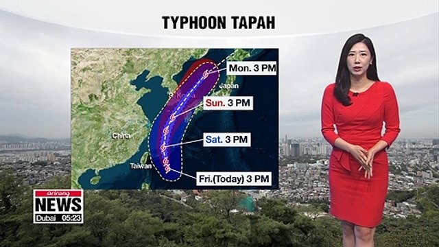 Typhoon Tapah to strike Jeju and Korea's southeastern regions