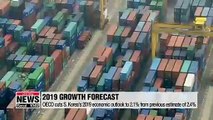 OECD cuts S. Korea's 2019 economic outlook to 2.1% from previous estimate of 2.4%