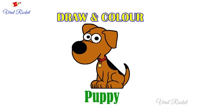 Puppy Drawing and Colouring for kids | Puppy drawing for children | Art Breeze # 28 | Learn Colouring and Drawing for kids | Viral Rocket