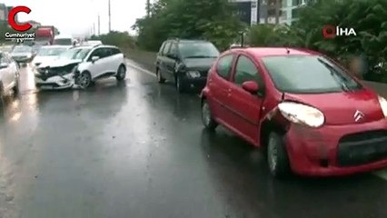 E-5'te zincirleme kaza: 6 araç birbirine girdi