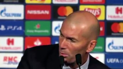 Football - Zinedine Zidane after PSG 3 - 0 Real Madrid