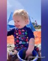 Cutest Baby Playing on the Beach - Funny Baby Outdoor