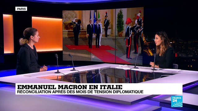 Emmanuel Macron en Italie, réconciliation après des mois de tensions diplomatiques.