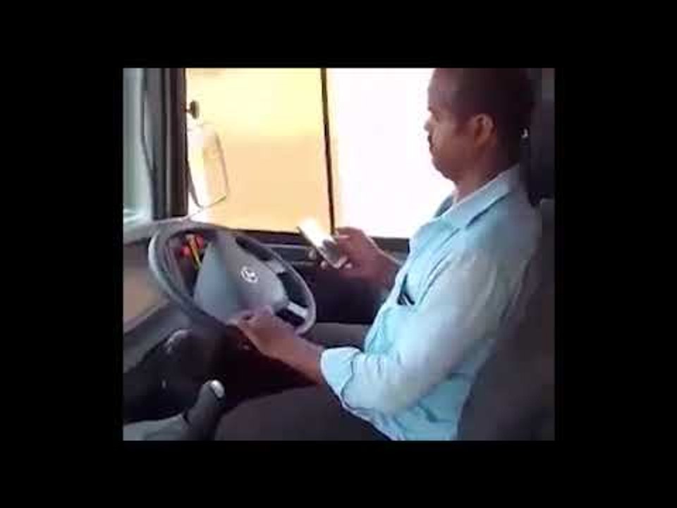 Dangerous RTC Bus Driver || using a mobile phone while driving