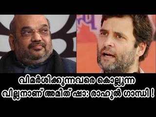 വിമര്‍ശിക്കുന്നവരെ കൊല്ലുന്ന വില്ലനാണ് അമിത് ഷാ: രാഹുല്‍ ഗാന്ധി