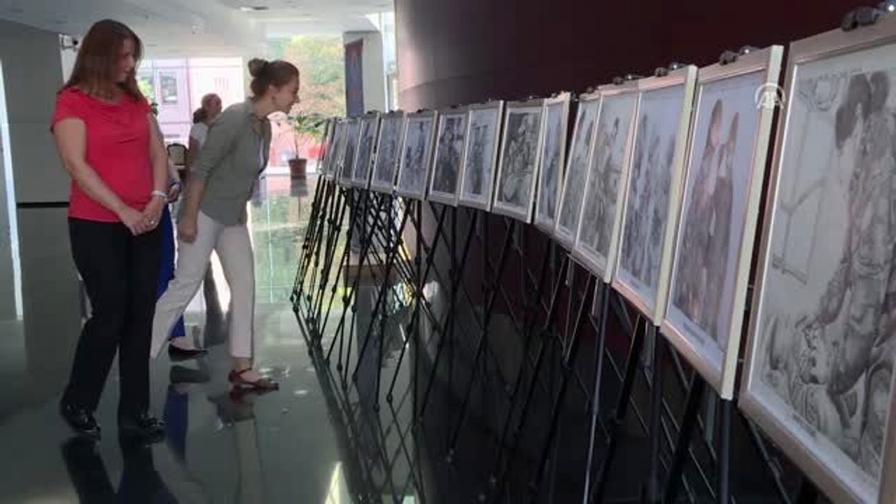 Mehmetçikten "kara kalem" resim sergisi