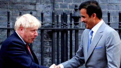 Qatari emir meets British PM Johnson in London