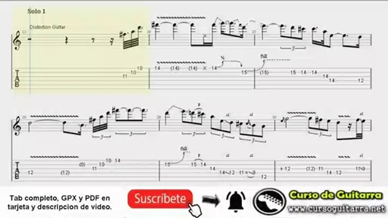 Tablatura de punteos Comfortably Numb Pink Floyd (1)
